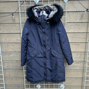 MaxMara Midnight Blue Puffer Coat with Black Trim